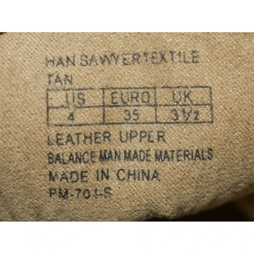 Born Sawyer Textile Tan Leather Slip On Loafers Kids Boys Size 4 PM-701-S